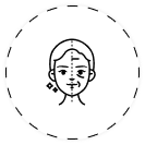 Facial expression line art with no expression.